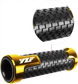 img 3 attached to 7/8" 22Mm Motorcycle Non Slip Rubber Handlebar Grips Compatible With YZF 600R R1 98-19, R3 15-19, R6 99-19, R125 08-19, R6S 06-09 And R25 14-19 (Gold)