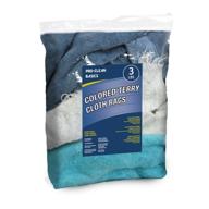 pro-clean basics a99404 terry cloth rags: assorted colors & sizes, 100% cotton, 3 lb bag - white logo