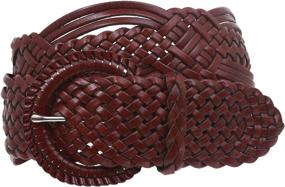 img 1 attached to 👗 Chic and Durable Genuine Leather Braided Woven Black Women's Belts - Must-Have Accessories!