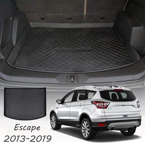 img 4 attached to 🚙 CARORMOKE Cargo Liner Trunk Mat for Ford Escape 2013-2019 | Black | Compatible with 2014, 2015, 2016, 2017, 2018, 2019 Models