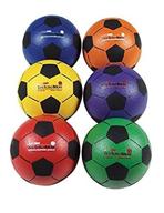 sportime technoskin coated indoor foam soccer balls, size 4 (set of 6), assorted colors - 007292 logo