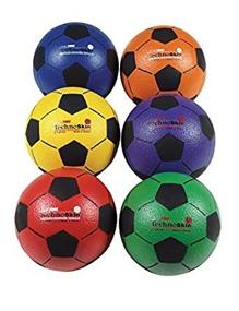 img 1 attached to Sportime TechnoSkin Coated Indoor Foam Soccer Balls, Size 4 (Set Of 6), Assorted Colors - 007292