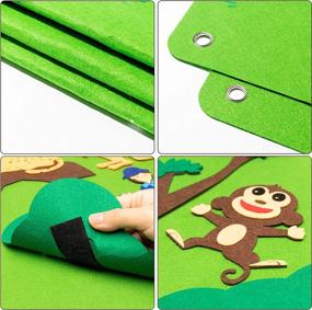 img 2 attached to 3.5Ft 54Pcs WATINC Animals Felt Story Board Set For Preschoolers - Animal Classification, Dinosaur, Sea Insects, Jungle Farm Zoo Early Learning Play Kit Wall Hanging Gift For Toddlers Kids