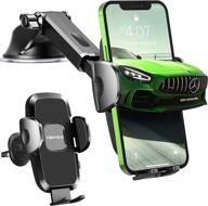 ultra-stable cell phone holder for car - universal hands-free mount for dashboard, windshield, and air vent - compatible with iphone, samsung, and all phones & cars logo