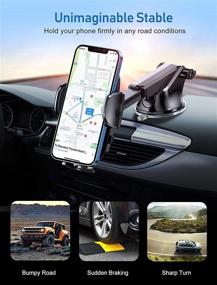 img 3 attached to Ultra-Stable Cell Phone Holder for Car - Universal Hands-Free Mount for Dashboard, Windshield, and Air Vent - Compatible with iPhone, Samsung, and All Phones & Cars