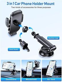 img 2 attached to Ultra-Stable Cell Phone Holder for Car - Universal Hands-Free Mount for Dashboard, Windshield, and Air Vent - Compatible with iPhone, Samsung, and All Phones & Cars