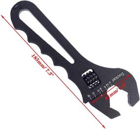 img 3 attached to NAKAO 3AN-16AN Adjustable Wrench – Lightweight Aluminum Spanner Tool for AN Hose Fitting Adapters Ends in Black