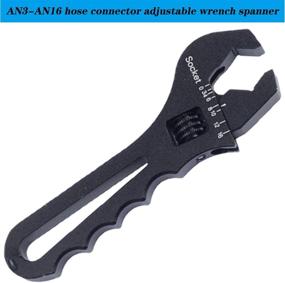 img 1 attached to NAKAO 3AN-16AN Adjustable Wrench – Lightweight Aluminum Spanner Tool for AN Hose Fitting Adapters Ends in Black