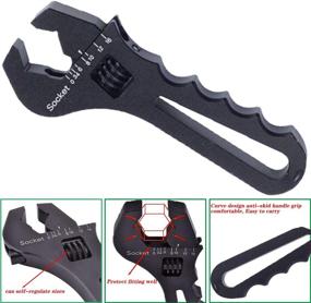 img 2 attached to NAKAO 3AN-16AN Adjustable Wrench – Lightweight Aluminum Spanner Tool for AN Hose Fitting Adapters Ends in Black