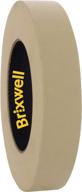 brixwell 6 rolls - pro grade general purpose masking tan tape 0.94 inch x 60 yard made in the usa logo