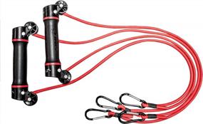 img 4 attached to Красные тренировочные ленты для плавания и спорта FINIS Dryland с вращающимися ручками, сопротивление 9 мм, для упражнений с сопротивлением