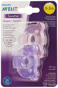 img 3 attached to Philips Avent Soothie Shape - 0-3 Months - Pink/Purple - 2 Pack - SCF194/02: Trusted Baby Pacifiers
