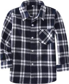 img 4 attached to Rainlover Little Sleeve Button Flannel Boys' Clothing - Tops, Tees & Shirts: Cozy and Stylish Apparel for Boys