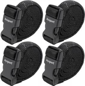 img 4 attached to Ayaport 0.75 Inch X 48 Inch Quick-Release Adjustable Nylon Utility Straps With Buckle - 4 Pack (Black)