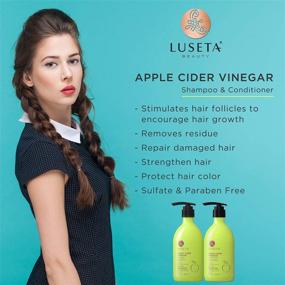 img 1 attached to 🍎 Luseta Vinegar Shampoo Conditioner for Damaged Hair: Repair and Revitalize Your Tresses!