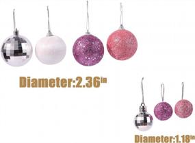 img 3 attached to Purple & Pink 27Ct Christmas Tree Ornaments Balls Xmas Decorations 2.36" And 1.17" In Size.