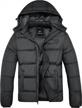 farvalue men's winter puffer jacket warm parka coat with hooded outwear logo