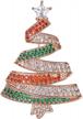 brilove crystal rhinestone ribbon star christmas tree brooch pin for women logo