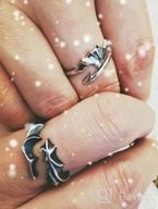 img 1 attached to XJW 2pcs Matching Set His and Hers Couples Rings Stainless Steel Jewelry Angel VS Devil Wings Adjustable Ring Engagement Wedding Promise Rings review by Derrick Wilson