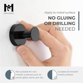 img 1 attached to Mavoro Strong Magnetic Hooks For Hanging Coats And Bags. Set Of 4 Black Magnet Hooks Heavy Duty Magnets, Neodymium 52 Rare Earth Magnets. Push Pin Style Magnet Hook For Refrigerator, Locker Etc