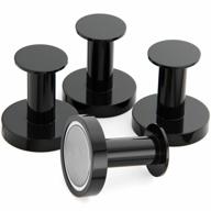 mavoro strong magnetic hooks for hanging coats and bags. set of 4 black magnet hooks heavy duty magnets, neodymium 52 rare earth magnets. push pin style magnet hook for refrigerator, locker etc логотип