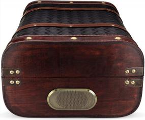 img 1 attached to Vintage Suitcase Turntable With Bluetooth & USB: ClearClick Retro Style Wooden Design