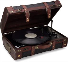 img 4 attached to Vintage Suitcase Turntable With Bluetooth & USB: ClearClick Retro Style Wooden Design