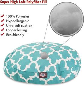 img 3 attached to 🐶 Premium Teal Trellis Medium Round Pet Dog Bed: Indoor Outdoor Comfort with Washable Cover - By Majestic Pet Products