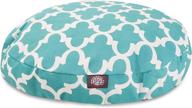 🐶 premium teal trellis medium round pet dog bed: indoor outdoor comfort with washable cover - by majestic pet products logo