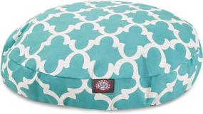 img 4 attached to 🐶 Premium Teal Trellis Medium Round Pet Dog Bed: Indoor Outdoor Comfort with Washable Cover - By Majestic Pet Products