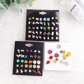 img 2 attached to 💎 Introducing NEWITIN Colorful Stainless Hypoallergenic Earrings - Stylish Jewelry for Girls