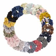 20 pcs chiffon hair scrunchies - 20 different colors for women's ponytail holders | exacoo logo