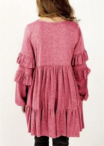 img 3 attached to 👶 MITILLY Babydoll Crewneck with Pockets - Tops, Tees & Blouses for Girls