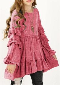 img 1 attached to 👶 MITILLY Babydoll Crewneck with Pockets - Tops, Tees & Blouses for Girls