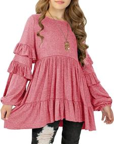 img 4 attached to 👶 MITILLY Babydoll Crewneck with Pockets - Tops, Tees & Blouses for Girls