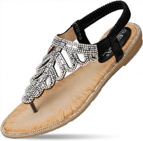 img 4 attached to Sparkle And Shine This Summer With CARETOO Ladies Bohemia Flat Sandals