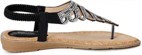 img 3 attached to Sparkle And Shine This Summer With CARETOO Ladies Bohemia Flat Sandals