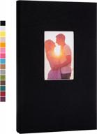 potricher photo album for 4x6 300 photos linen cover photo book for family wedding anniversary baby (black, 300 pockets) logo