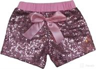 👧 digirlsor baby girls sequin shorts toddler kids bowknot cotton short pants with sparkling front detail, 0-5y логотип