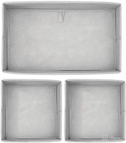 img 1 attached to 👶 mDesign Gray/White Fabric Dresser Drawer and Closet Storage Organizers - 6 Piece Set for Child/Kids Room, Nursery, Playroom - Ideal for Boys, Girls, Baby Clothes, Onesies, Diapers, Wipes