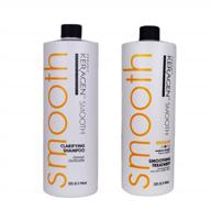 get smooth and straight hair with keragen's brazillian keratin blowout system - regular 32oz + clarifying shampoo 32oz combo set logo