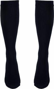 img 1 attached to Женские компрессионные носки Truform для спортзала, выше колена, темно-синие, выше голени, 10–20 мм рт. ст., маленький размер