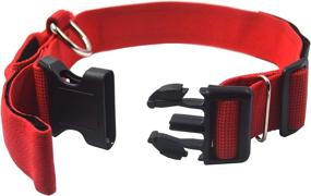 img 2 attached to 🐾 Homiego K.9 Service Dog Collar: Adjustable Nylon Collar with Reflective Patch for Large Dogs (L, Red)