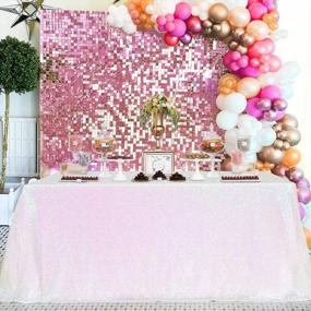 img 3 attached to QueenDream Wedding Tablecloth White Iridescent 60 X102 Inch Rectangle Sequin Tablecloth Table Cover Overlay For Birthday Parties Decorations
