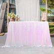 queendream wedding tablecloth white iridescent 60 x102 inch rectangle sequin tablecloth table cover overlay for birthday parties decorations logo