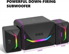 img 3 attached to 🎮 Dynamic RGB Gaming Speaker 2.1 - HiFi Stereo 5.0 & 3.5mm Aux-in - USB Powered for Desktop, PC, Laptop, Tablets, Cellphone, iPad, Game Machine, MP3 - Computer Speakers