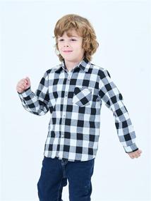 img 2 attached to Button Shirts Flannel Sleeve T Shirt Boys' Clothing : Tops, Tees & Shirts