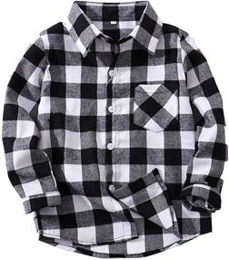 img 4 attached to Button Shirts Flannel Sleeve T Shirt Boys' Clothing : Tops, Tees & Shirts