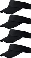 4-pack adjustable sports visor hats for women and men - outdoor sun protection headwear logo