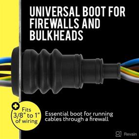 img 3 attached to 🔥 Firewall Boot Pack - Universal Set of 2: Accommodates Cable Bundles Ranging from 3/8&#34; to 1&#34;, Effortless Grommet for Safe Cable Routing through Bulkheads & Firewalls, Suitable for All Vehicle Types